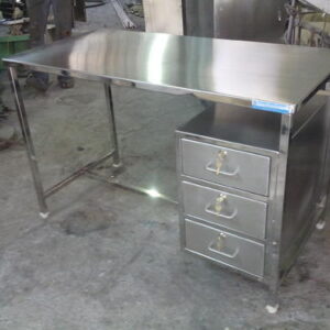 Stainless Steel Table with 3 Drawers